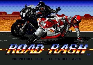 Road Rash title screen for Sega Genesis